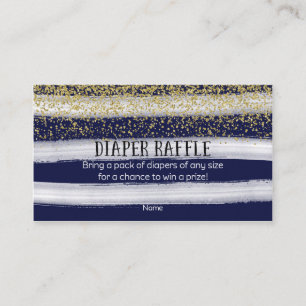 Carte D'accompagnement Brochure de Baby shower bleu or et marine