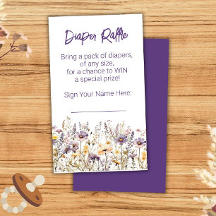Carte D'accompagnement Brochure de Baby shower Fleur sauvage violet