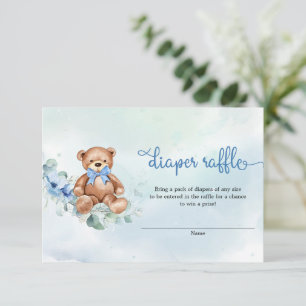 Carte D'accompagnement Brochure en peluche en bois bleu Dusty