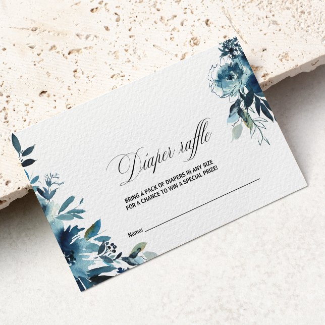 Carte D'accompagnement Brochure florale bleu marine (Créateur téléchargé)