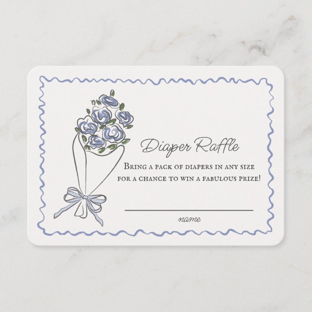 Carte D'accompagnement Brochure florale du marché aux fleurs bleu Inserti (Devant)