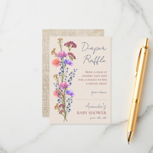 Carte D'accompagnement Brochure florale en acrylique beige rustique (Devant/Arrière en situation)