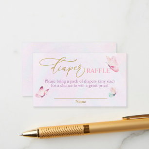 Carte D'accompagnement Brochure Papillon violet rose