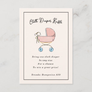 Carte D'accompagnement Brochure simple et douce rose et bleu Pram