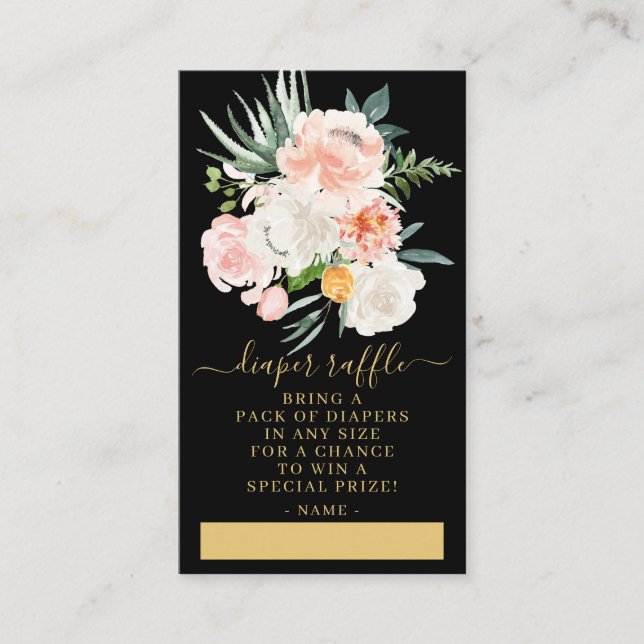 Carte D'accompagnement Brosse à Baby shower floral rose rose pâle (Devant)