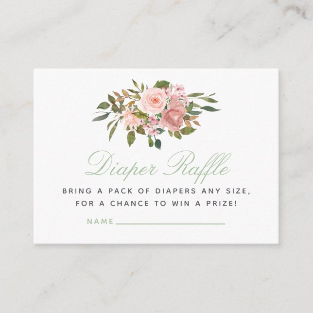Carte D'accompagnement Brosse florale et Baby shower d'armature (Devant)