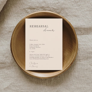 Carte D'accompagnement Brosse Répétition de Mariage minimaliste chic