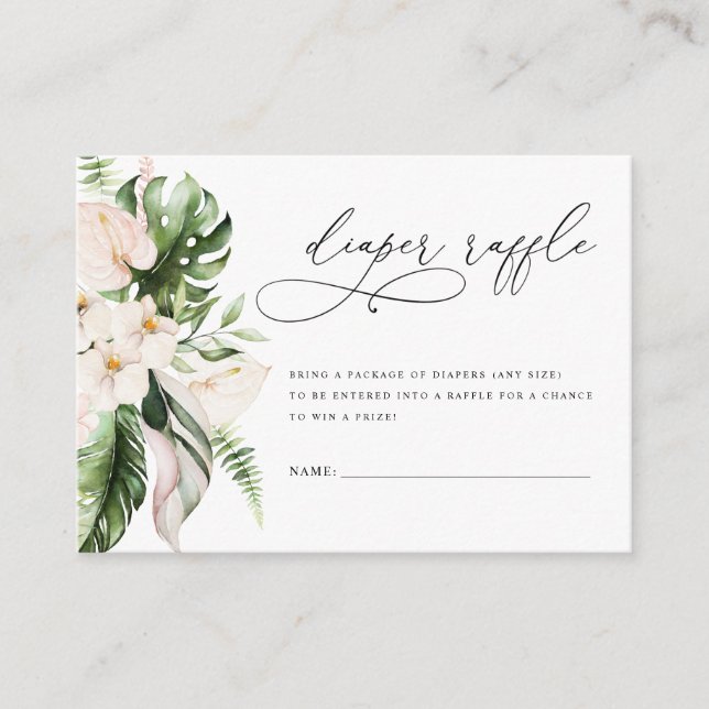 Carte D'accompagnement Brosse rose florale verte Fille Déchets Raffle (Devant)