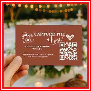Carte D'accompagnement Brûlé Orange Rustique Capture Le Mariage Amour QR