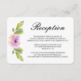 Carte D'accompagnement Brushed Blooms | Réception de mariage aquarelle