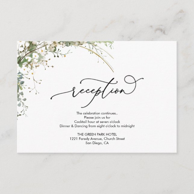 Carte D'accompagnement Budget green Florals Bridgerton Bridal Shower (Devant)