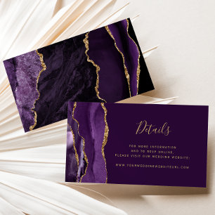 Carte D'accompagnement Budget Purple Gold Agate Plum Site Mariage