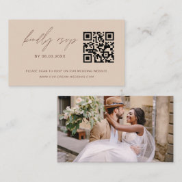 Carte D'accompagnement Budget QR Code Minimaliste RSVP Mariage site