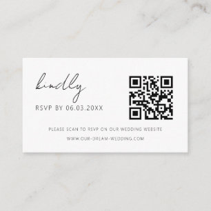 Carte D'accompagnement Budget QR Code Minimaliste RSVP Site Web Mariage E