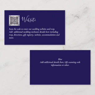 Carte D'accompagnement Budget QR Code Website RSVP Mariage de l'hôtel Dét