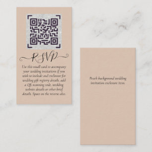 Carte D'accompagnement Budget QR Code Website RSVP Mariage de l'hôtel Dét