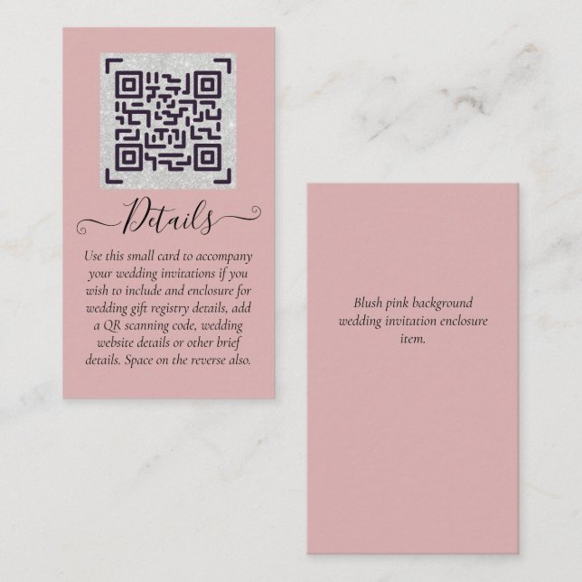 Carte D'accompagnement Budget QR Code Website RSVP Mariage de l'hôtel Dét (Devant / Derrière)