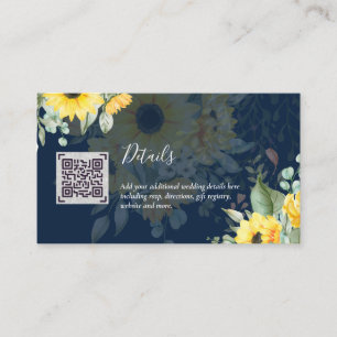 Carte D'accompagnement Budget QR Code Website RSVP Mariage de l'hôtel Dét
