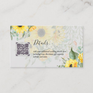Carte D'accompagnement Budget QR Code Website RSVP Mariage de l'hôtel Dét