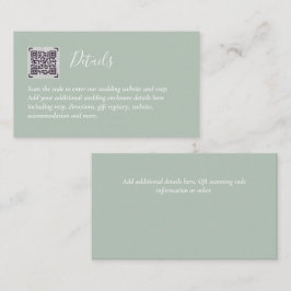 Carte D'accompagnement Budget QR Code Website RSVP Mariage de l'hôtel Dét