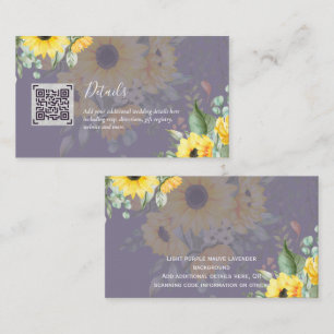 Carte D'accompagnement Budget QR Code Website RSVP Mariage de l'hôtel Dét