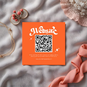 Carte D'accompagnement Budget Retro Super Script QR Code Mariage site Web