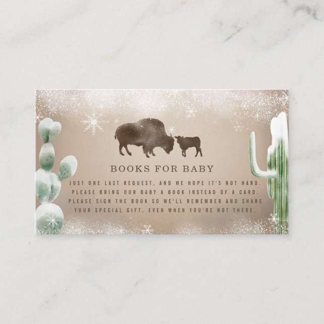 Carte D'accompagnement Buffalo Bison Desert Cacti Snow Books For Baby (Devant)