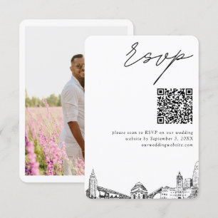 Carte D'accompagnement Buffalo Mariage moderne RSVP QR Code