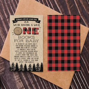 Carte D'accompagnement Buffle de forêt rustique Plaid Wild Un Baby shower