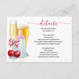 Carte D'accompagnement Bulles & Brews Avant Bébé Dû Cerisier Baby shower