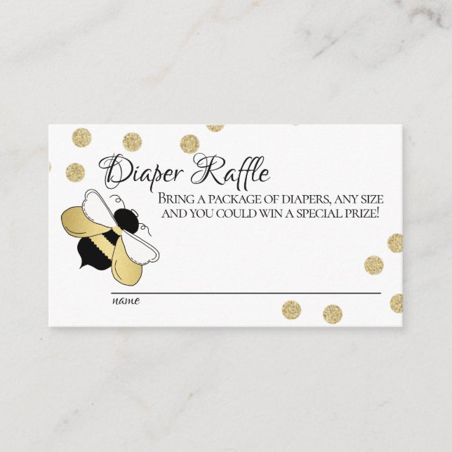 Carte D'accompagnement Bumble Bee Baby Diaper Raffle (Devant)