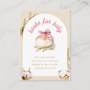 Carte D'accompagnement Bun In The Oven Nœud Gingham Rose Livres Pour Bébé