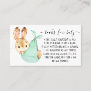 Carte D'accompagnement Bunny Cute Boy Book Demande de Baby shower