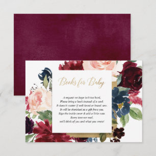 Carte D'accompagnement Burgundy blush or fille baby shower demande 