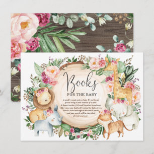 Carte D'accompagnement Burgundy Pink Jungle Safari Livres pour Bébé Girl