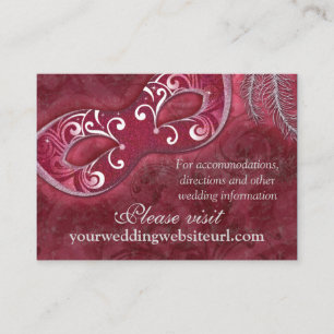 Carte D'accompagnement Burgundy Silver Masquerade Ball Mariage site