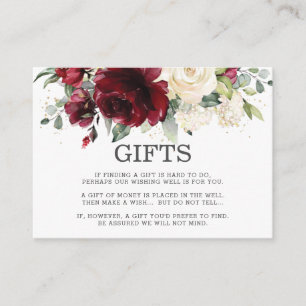 Carte D'accompagnement Burgundy White Floral Mariage se réjouit