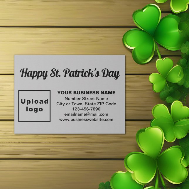 Carte D'accompagnement Business Saint Patrick Salutation sur Grey (Gray Saint Patrick business enclosure card)
