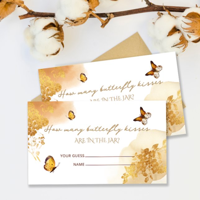 Carte D'accompagnement Butterfly Devine combien de Baisers à papillon (Créateur téléchargé)