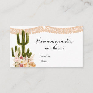 Carte D'accompagnement Cactus Taco sur l'amour Devinez combien de bonbons