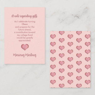 Carte D'accompagnement Cadeau d'argent pour les études Rose en or botan