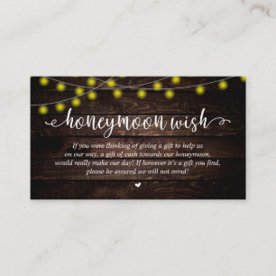 Carte D'accompagnement Cadeau de Fond pour Lune de Miel de Mariage, Guirl