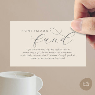 Carte D'accompagnement Cadeau de Lune de Miel de Mariage, Vœu, Moderne mi