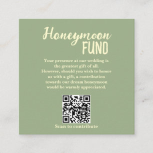 Carte D'accompagnement Cadeau de Lune de Miel Minimaliste Code QR Mariage