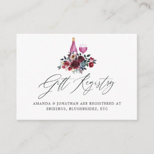 Carte D'accompagnement Cadeau de mariage Burgundy et Navy Wine Tasting