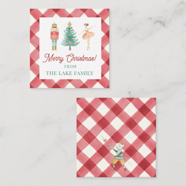 Carte D'accompagnement Cadeau de Noël personnalisé Nutcracker (Devant / Derrière)