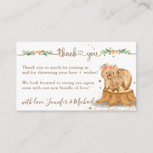 Carte D'accompagnement Cadeau d'ours pour Baby Shower à une nouvelle mama