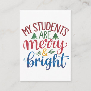 Carte D'accompagnement Cadeau pour l'enseignant   Mes élèves sont joyeux 