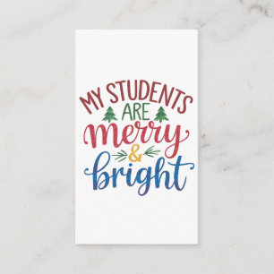 Carte D'accompagnement Cadeau pour l'enseignant Mes élèves sont joyeux