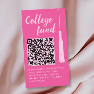 Carte D'accompagnement Cadeau Tassel Rose pour le Fonds Universitaire Cod